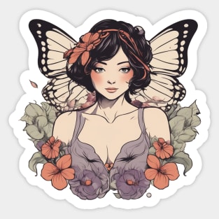 Butterfly Woman Sticker